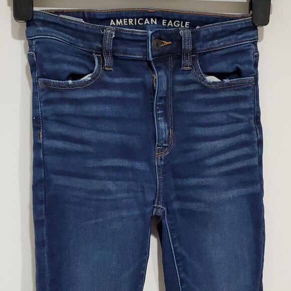 American Eagle dark wash size 0 next level stretch high rise jeggings - Picture 2 of 8